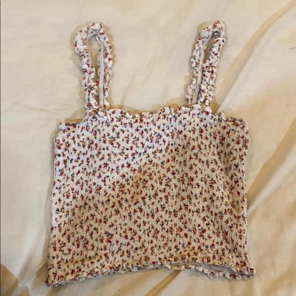 Stretchy cropped floral cami